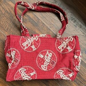 Vintage Coca Cola Patterned Red Tote (Z11)